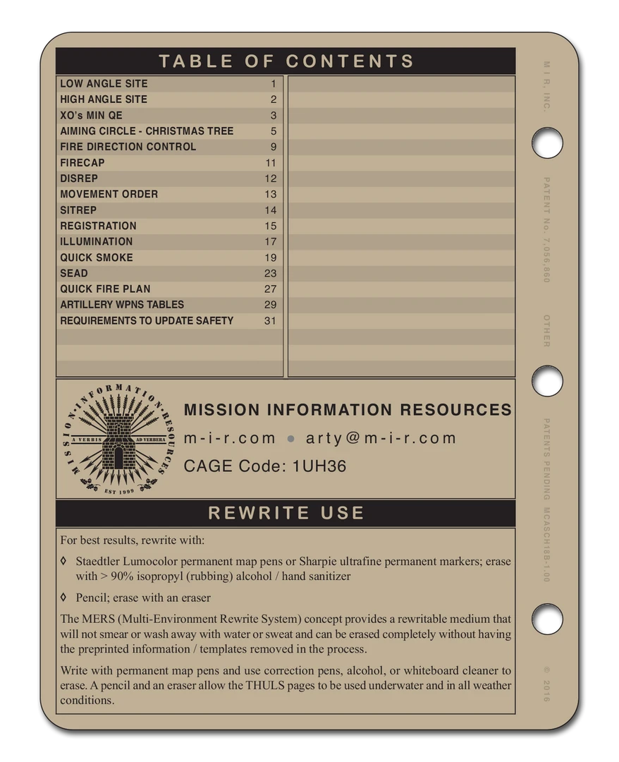 Mission Information Resources, Inc USMC ARTILLERY MODULE 5 Mission Information Resources, Inc USMC ARTILLERY MODULE