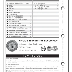 Mission Information Resources, Inc Tactical ISAF Reports & Language Module