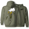 Heavily Suppressed Steel Rain Hoodie