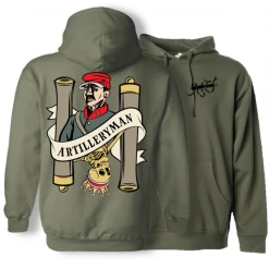 Heavily Suppressed Artilleryman Death Card Hoodie