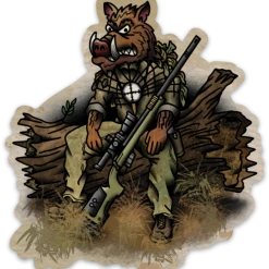 Ben Cantwell Art Goods Hog On A Log Sticker