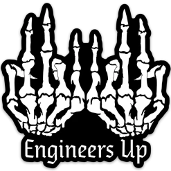 Engineers Up Skeleton Castle Sticker Goods
