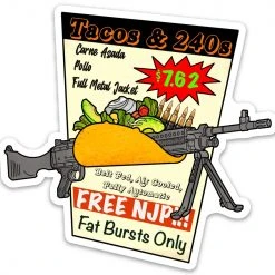 Mission Essential Gear Goods Tacos And 240s Sticker