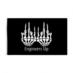 Engineers Up Goods Skeleton Castle Flag